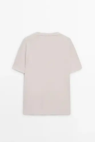 100% mercerized cotton t-shirt - Natural - 8