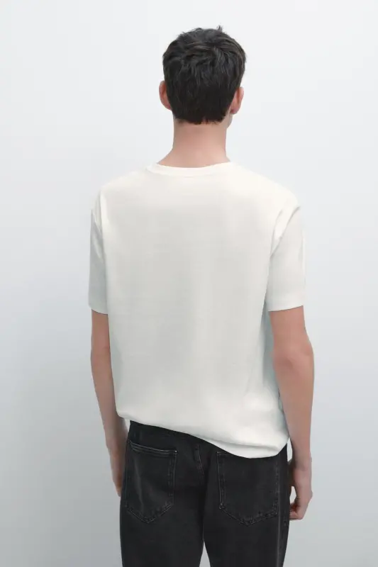 100% mercerized cotton t-shirt - White - 3
