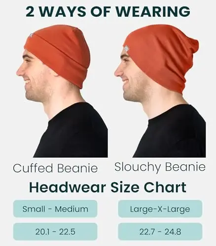 100% Merino Wool Beanie for Women, Men - Set Adult Skull Cap 17.5um & Socks | Soft, Non-Itchy Beanie, Breathable Running Hat, UV Protection, Odor-Resistant, Moisture-Wicking, All Season 250 gsm Beanie - 3