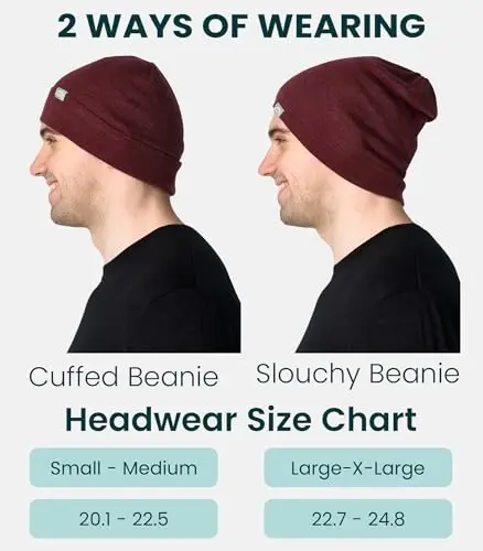 100% Merino Wool Beanie for Women, Men - Set Adult Skull Cap 17.5um & Socks | Soft, Non-Itchy Beanie, Breathable Running Hat, UV Protection, Odor-Resistant, Moisture-Wicking, All Season 250 gsm Beanie - 3
