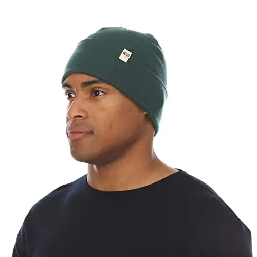 100% Merino Wool Cuff Beanie - Mens & Womens Warm Winter Hat - Watch Cap - Toque 