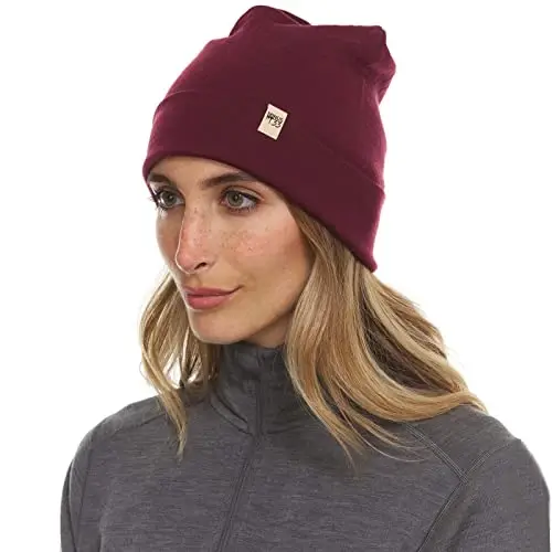 100% Merino Wool Cuff Beanie - Mens & Womens Warm Winter Hat - Watch Cap - Toque - 100%