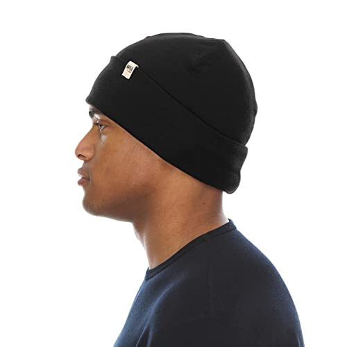 100% Merino Wool Ridge Cuff Beanie - Unisex Warm Winter Hat - 4