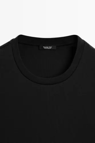 %100 merserize pamuklu t-shirt - SİYAH - 6