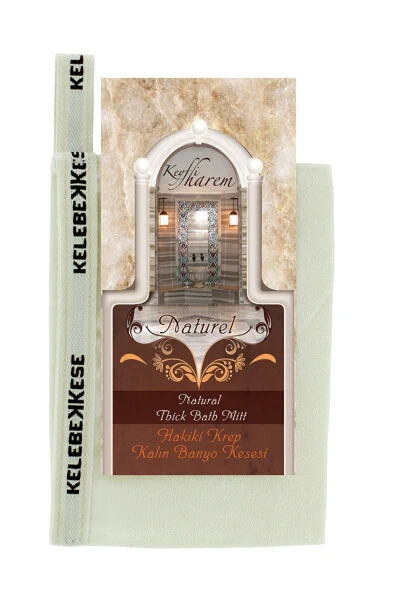 100% Natural Flush Real Crepe Thick Bath Sponge for Normal Skin - Kelebek Kese (1)