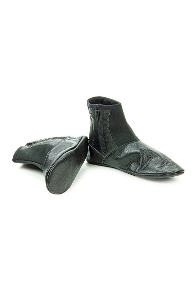 100% Natural Leather Material Patented Zipper Bootie Socks - 6