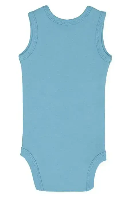 100% Organic Cotton 3-Pack Blue Baby Bodysuit - 5
