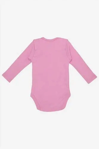 %100 Organic Cotton 3-Pack Pink Long Sleeve Baby Snap Bodysuit - 5