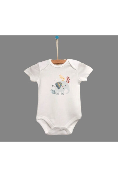%100 Organic Cotton 3-Pack Printed Short Sleeve Baby Bodysuits - 3