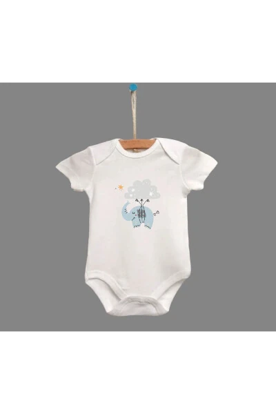 %100 Organic Cotton 3-Pack Printed Short Sleeve Baby Bodysuits - 2