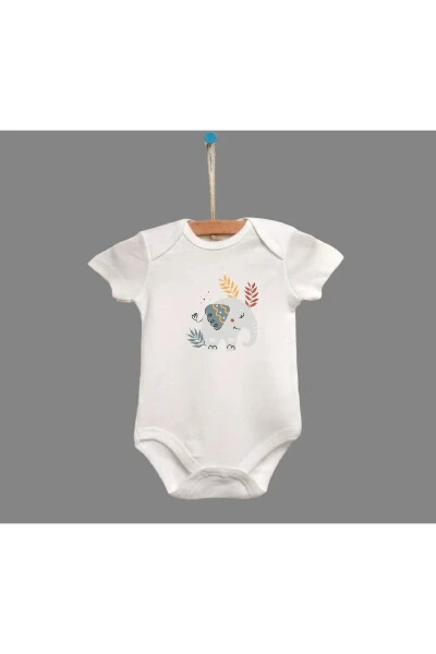 %100 Organic Cotton 3-Pack Printed Short Sleeve Baby Bodysuits - 3