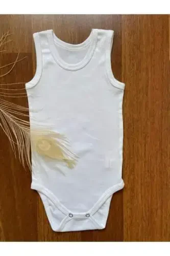 100% Organic Cotton 3-Pack White Baby Undershirt Snap Crotch Bodysuit - BÜYÜKBEDENIZ (1)
