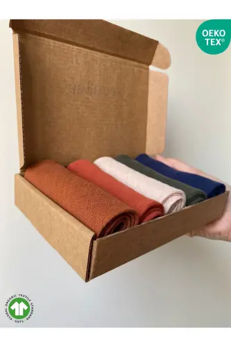 100% Organic Cotton 4-Layer Muslin Bib & Burp Cloth Set (5-Pack) - 1