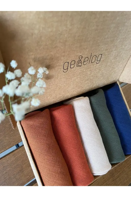 100% Organic Cotton 4-Layer Muslin Bib & Burp Cloth Set (5-Pack) - 4