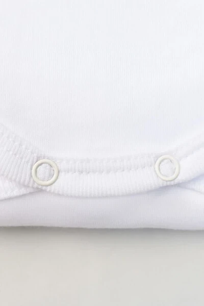 100% Organic Cotton 5-Pack White Short Sleeve Baby Bodysuit - 3