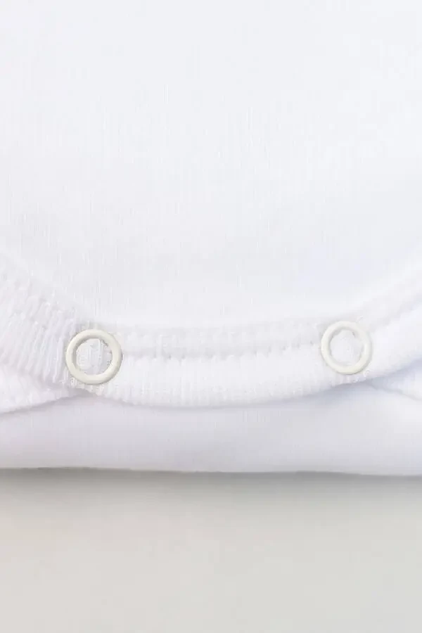 100% Organic Cotton 5-Pack White Short Sleeve Baby Bodysuit - 3