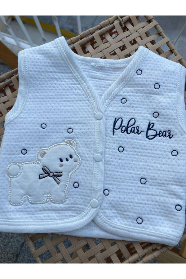 100% Organic Cotton Bear Print Baby Vest - 1