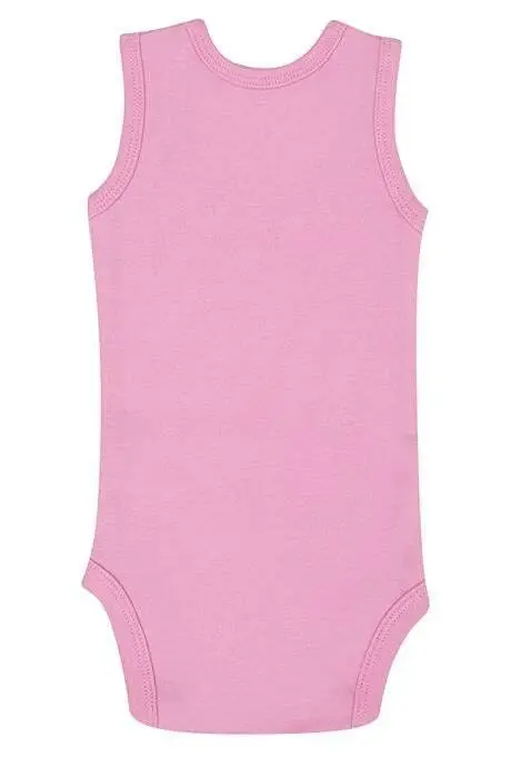 100% Organic Cotton Pink Baby Undershirt Snap Bodysuit Romper 5-Pack - 5