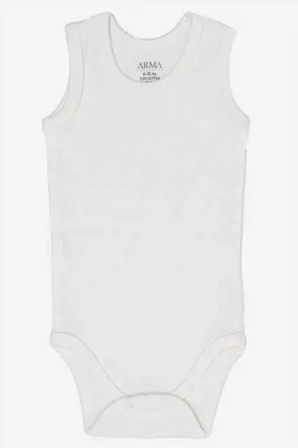 %100 Organic Cotton White Baby Undershirt Snap Bodysuit Romper 5-Pack - 3