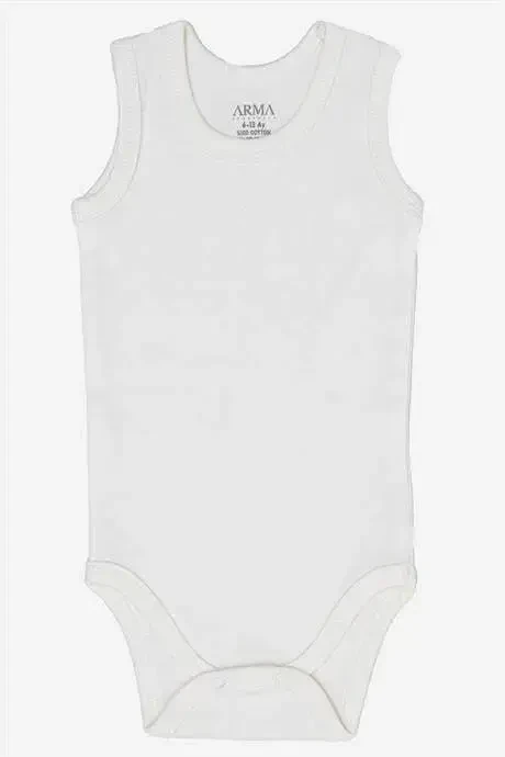 %100 Organic Cotton White Baby Undershirt Snap Bodysuit Romper 5-Pack - 3