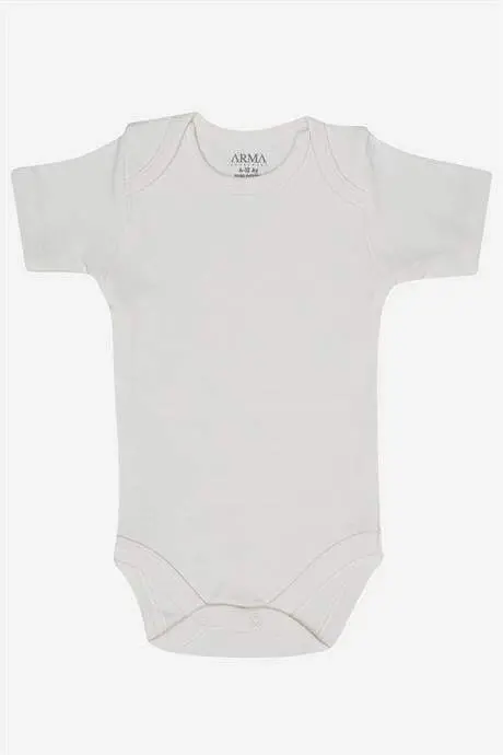 100% Organic Cotton White Short Sleeve Baby Bodysuit 5-Pack - 4