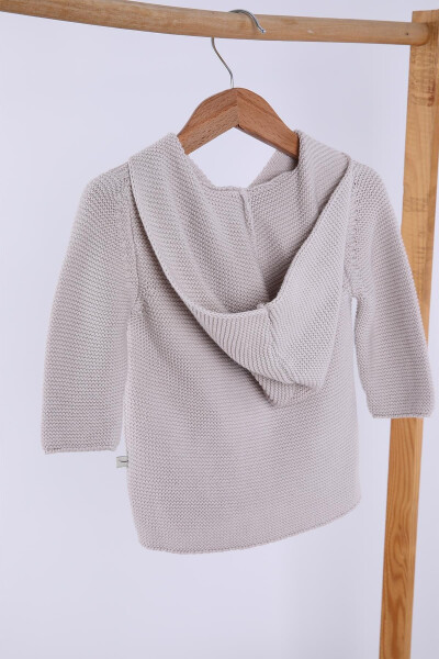 100% Organic Knit Hoodie for Girls and Boys Babies and Children 6000 - BABYHOLA (1)