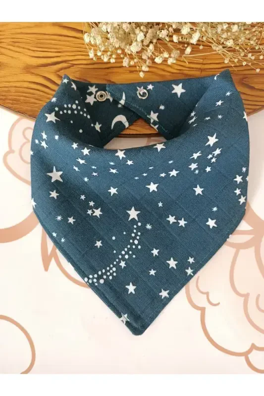 %100 Organic Muslin Double Layer Baby Bandana Drool Bib Burp Cloth 8 Pieces 40 Cm - 4