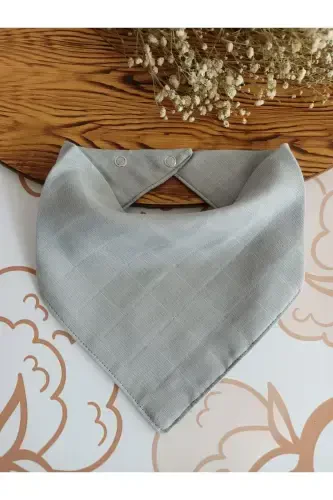 %100 Organic Muslin Double Layer Baby Bandana Drool Bib Burp Cloth 8 Pieces 40 Cm - 6