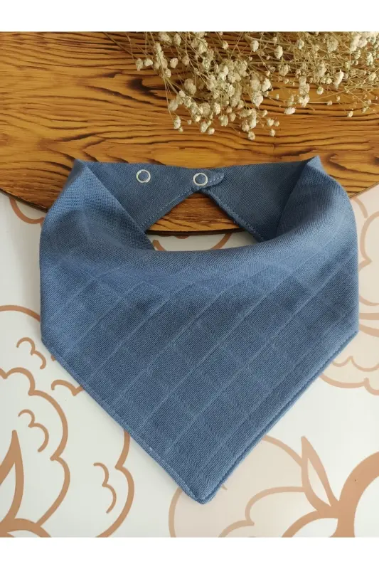 %100 Organic Muslin Double Layer Baby Bandana Drool Bib Scarf Cloth 6 Pcs 40 Cm - 2