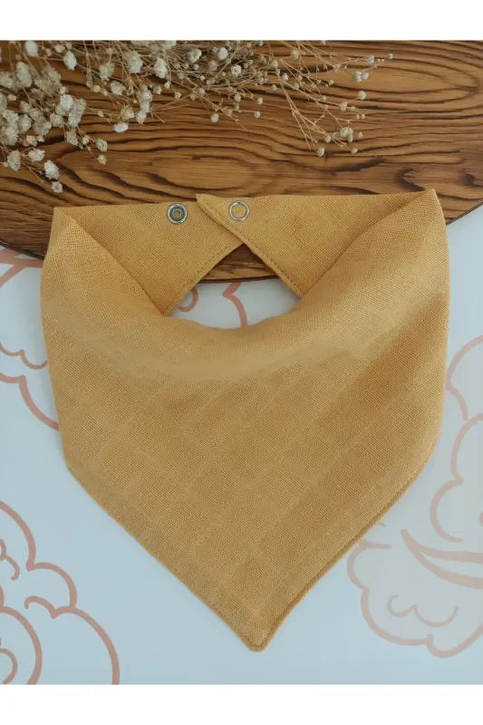 %100 Organic Muslin Double Layer Baby Bandana Drool Bib Scarf Cloth 6 Pcs 40 Cm - 7