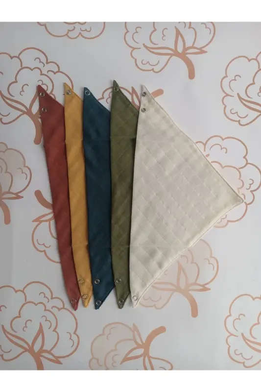 100% Organic Muslin Double Layer Baby Bibs & Drool Bibs 5 pcs 40cm - 3