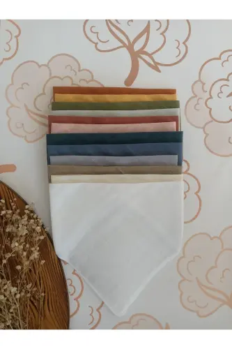 %100 Organic Muslin Double Layer Baby Scarf Collar Bib Drool Cloth 12 Pieces 40 Cm - 3