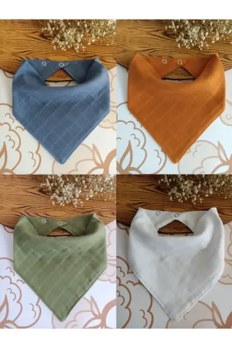 %100 Organic Muslin Double Layer Baby Sling & Bib & Drool Bib Cloth 12 PCS 40 CM - 3