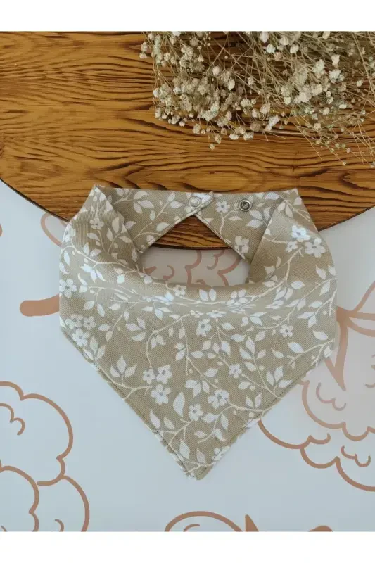 %100 Organic Muslin Double Layered Baby Scarf Collar Bib and Drool Cloth 8 Pieces 40 Cm - 2