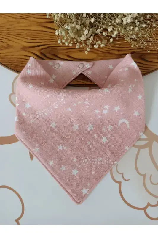 %100 Organic Muslin Double Layered Baby Scarf Collar Bib and Drool Cloth 8 Pieces 40 Cm - 3