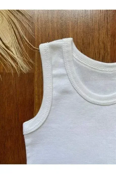 %100 Органический Хлопок 3шт Белый Детский Боди с Кнопками - 5