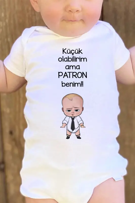100% органический хлопок. Босс малыш. Я могу быть маленьким, но я босс. Боди с коротким рукавом. 5206 - 2