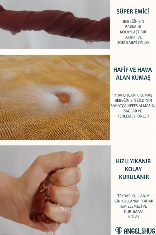 %100 Organik Müslin Çift Katlı Bebek Fular & Yakalık Mama Önlüğü & Salya Önlüğü Bez 12 ADET 40 CM - 7