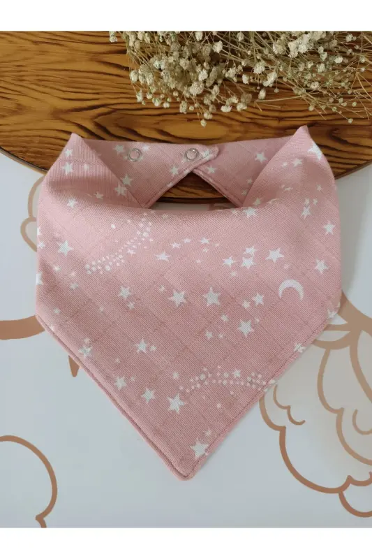 %100 Organik Müslin Çift Katlı Bebek Fular & Yakalık Mama Önlüğü & Salya Önlüğü Bez 12 ADET 40 CM - 5