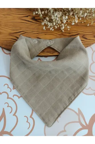 %100 Organik Müslin Çift Katlı Bebek Fuları Yakalık Mama Ve Salya Önlüğü Bez 5 Adet 40 Cm - 3