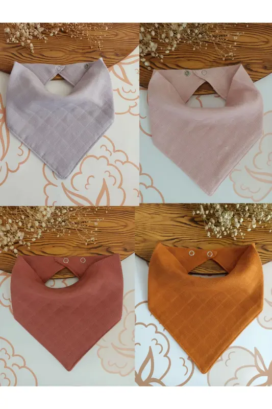 100% Organik Muslin Ikki Qavatli Chaqaloq Fular & Yoqa & Mama Oldingi & Tuprik Oldingi Salfetkalar 12 dona 40 sm - 3