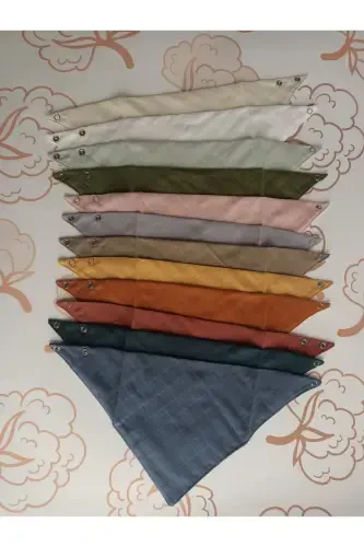 %100 Organik Muslin Ikki Qavatli Chaqaloq Ro'moli Yoqasi Ovqat Va So'lak Oldidan Ro'molcha Mato 12 Dona 40 Sm - 4