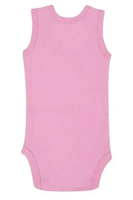 %100 Organik Paxta Pushti Chaqaloq Mayka Chirmoviqli Zıbın Body 5'li Paket - 5