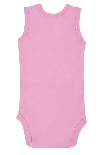 %100 Organik Paxta Pushti Chaqaloq Mayka Chirmoviqli Zıbın Body 5'li Paket - 5