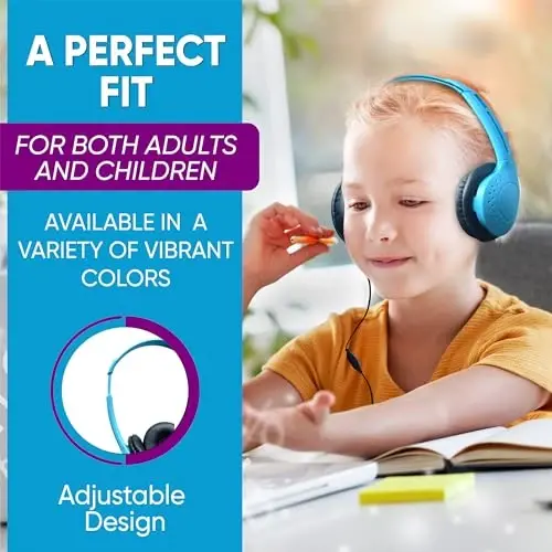 100 Pack Bulk Wired On-Ear Leather Headphones with 3.5mm Connector and Remote Control for Volume, Multi - 5