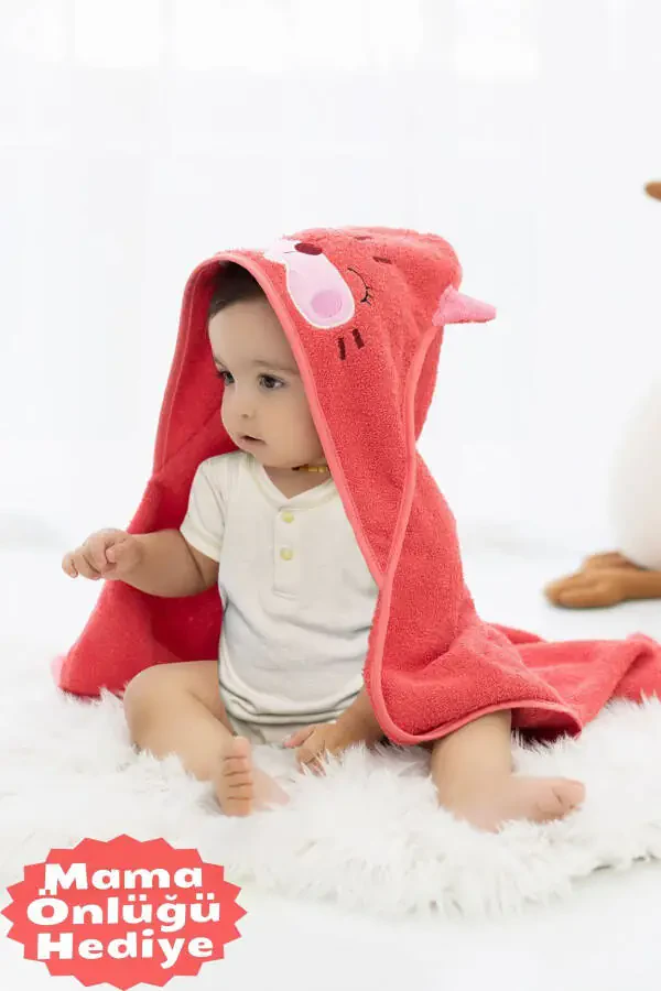 %100 Pamuk Bebek Kundak Havlu-KEDİ-KEDİ - 1