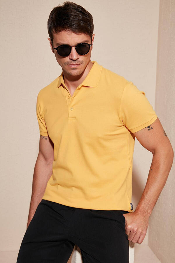 % 100 Pamuk Düğmeli Regular Fit Polo T Shirt 5902127 - 19