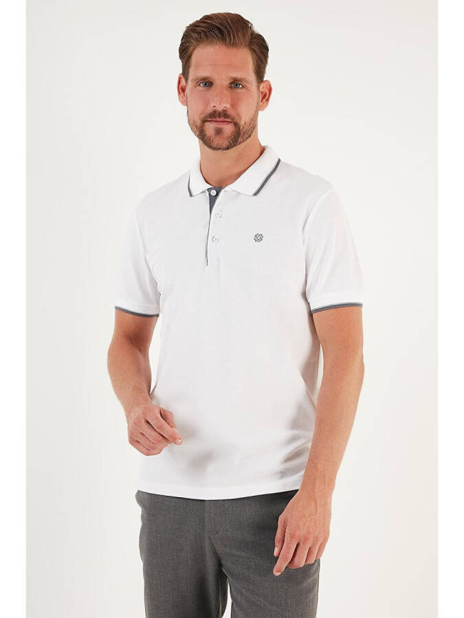 % 100 Pamuk Düğmeli Slim Fit Polo T Shirt 5902118 - 8