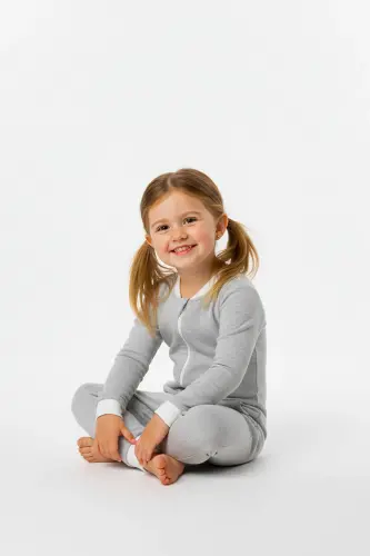 %100 Pamuk Unisex Uyku Tulumu Bebek Ve Çocuk Uyku Tulumu - 1,5 Tog, Fermuarlı, Çocuk Uyku Tulumu-gri - 3