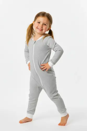 %100 Pamuk Unisex Uyku Tulumu Bebek Ve Çocuk Uyku Tulumu - 1,5 Tog, Fermuarlı, Çocuk Uyku Tulumu-gri - 4
